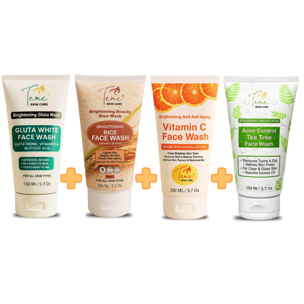 Gluta + Vitamin C + Acne & Rice Face Wash Bundle Deal