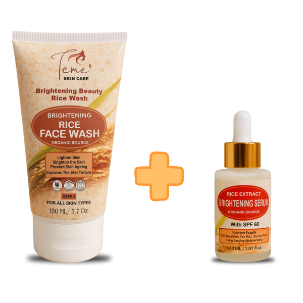 Brightening Face Wash & Rice Extract Serum with SPF 60 (Bundle)