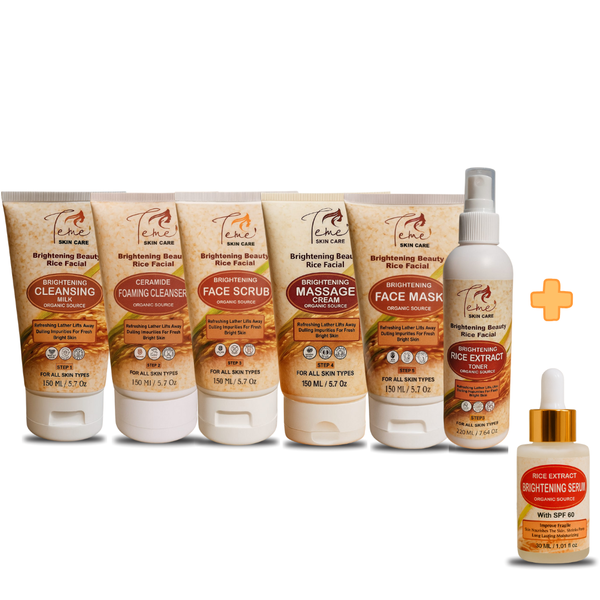 Brightening Beauty Facial Kit & Rice Extract Serum with SPF 60 (Bundle)